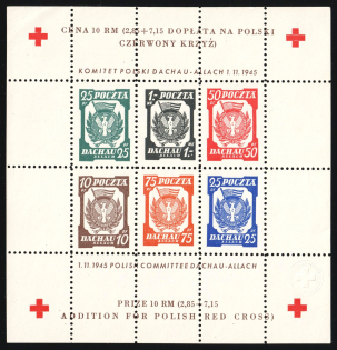 1945 Dachau - Allach, Poland, DP Camp, Displaced Persons Camp, Souvenir Sheet (Wilhelm Bl. 5 b x A)