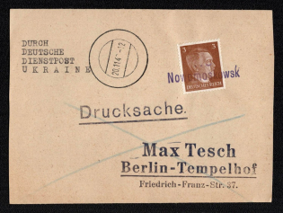 1942 (20 Nov) Nowomoskowsk Provisional Line Postmark, Official Mail (Dienstpost) Regular Cover, German Occupation of Ukraine