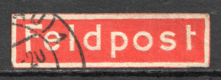 `FELDPOST` Label Vignette Poster Stamp (Print Error `t`, Cancelled)
