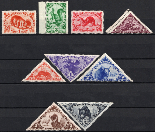 1935 Tannu Tuva, Russia (Zv. 71 - 75, 77 - 80, CV $90, MNH)