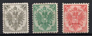 1879 Bosnia and Herzegovina (Mi. 1la, 3l, 4l, CV $125)