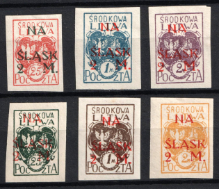 1921 Central Lithuania (Mi. 23B - 28B, Impeforate, Full Set)