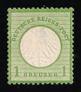 1872 1kr German Empire, Small Breast Plate, Germany (Mi. 7, CV $290)