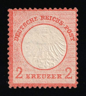 1872 2kr German Empire, Small Breast Plate, Germany (Mi. 15, Certificate, CV $300+)