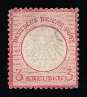 1872 3kr German Empire, Small Breast Plate, Germany (Mi. 9, CV $720)