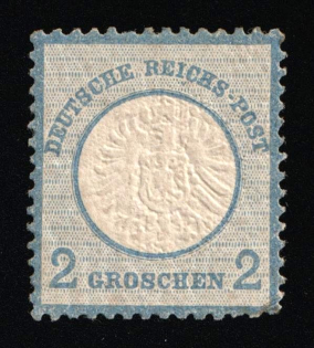 1872 2gr German Empire, Large Breast Plate, Germany (Mi. 20 var, Shade variety, CV $40)
