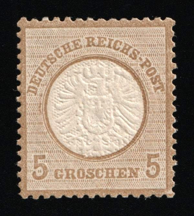 1872 5gr German Empire, Large Breast Plate, Germany (Mi. 22, CV $50)