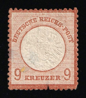 1872 9kr German Empire, Large Breast Plate, Germany (Mi. 27, CV $180)
