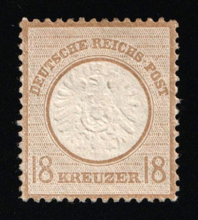 1872 18kr German Empire, Large Breast Plate, Germany (Mi. 28, CV $180, MNH)