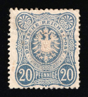 1875-79 20pf German Empire, Germany (Mi. 34a, CV $720)