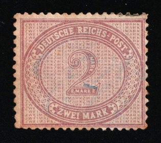 1890-1900 2m German Empire, Germany (Mi. 37, Cancelled)