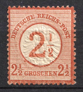 1874 2.5gr German Empire, Large Breast Plate, Germany (Mi. 29, CV $150, MNH)