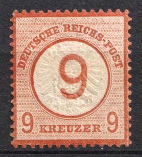 1874 9kr German Empire, Large Breast Plate, Germany (Mi. 30 var, Shade variety, CV $130)