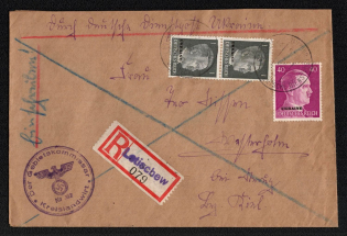 1942 (19 Nov) Letishev Postmark, Official Mail (Dienstpost) Registered Cover, German Occupation of Ukraine