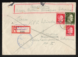 1942 (15 Nov) Poltava Postmark, Official Mail (Dienstpost) Registered Cover, German Occupation of Ukraine