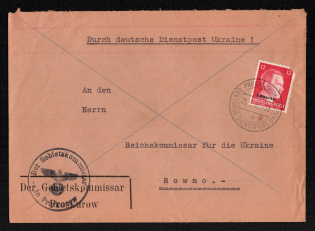 1942 (21 May) Proskuriv Postmark, Official Mail (Dienstpost) Regular Cover, German Occupation of Ukraine