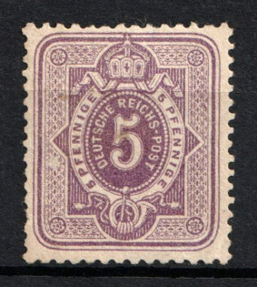 1875-79 5pf German Empire, Germany (Mi. 32, CV $160)