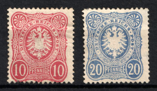 1875-79 German Empire, Germany (Mi. 33 a, 34 a, CV $150)