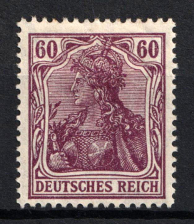 1905-13 60pf German Empire, Germany (Mi. 92 I, CV $300)