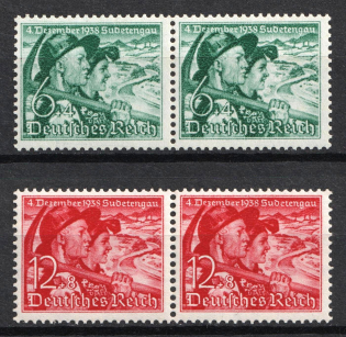 1938 Third Reich, Germany, Pairs (Mi. 684x - 685, Full Set, CV $150, MNH)