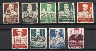 1934 Third Reich, Germany (Mi. 556 - 564, Full Set, Used, CV $190)