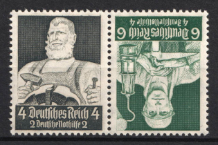 1934 Third Reich, Germany, Tete-beche, Se-tenant, Zusammendrucke (Mi. K 23, CV $30, MNH)