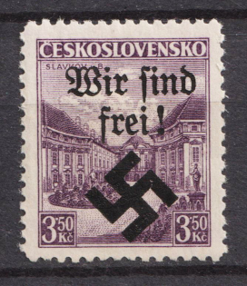 1939 3.50kc Moravia-Ostrava, Bohemia and Moravia, Germany Local Issue (Mi. 16, Signed, CV $50)