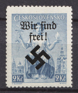 1939 2kc Moravia-Ostrava, Bohemia and Moravia, Germany Local Issue (Mi. 30, Signed, CV $70, MNH)