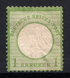 1872 1kr German Empire, Small Breast Plate, Germany (Mi. 7, CV $1,080)