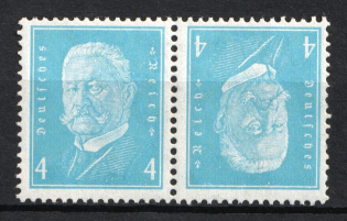 1932 Weimar Republic, Germany, Tete-beche, Se-tenant, Zusammendrucke (Mi. K 9, CV $30)