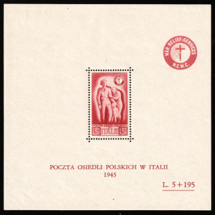 1946 Barletta - Trani, Polish II Corps in Italy, Poland, DP Camp, Displaced Persons Camp, Souvenir Sheet (Wilhelm Bl. 4, CV $170)