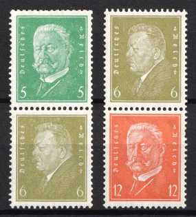 1932 Weimar Republic, Germany, Se-tenants, Zusammendrucke (Mi. S 42, S 46, CV $40)