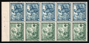 1933 Third Reich, Germany, Wagner, Se-tenant, Zusammendrucke, Block (Mi. H-Bl. 79 C, CV $220)