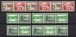 1936 Third Reich, Germany, Se-tenants, Zusammendrucke (Mi. W 116, W 118, W 119 - W 122, CV $40)