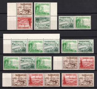 1937 Third Reich, Germany, Se-tenants, Zusammendrucke (Mi. SK 31 - SK 32, W 123 - W 126, W 131 - W 133, Margins, CV $40)