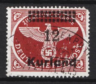 1945 12pf Kurland, German Occupation, Germany (Mi. 4 A, Used, CV $110)