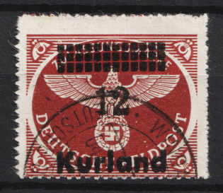 1945 12pf Kurland, German Occupation, Germany (Mi. 4 B, Used, CV $30)