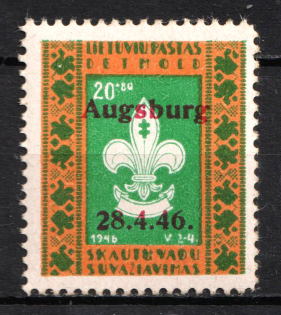 1946 Detmold, Lithuania, DP Camp, Displaced Persons Camp (Wilhelm 4 A, Signed, CV $25, MNH)