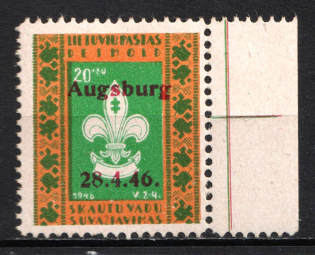 1946 Detmold, Lithuania, DP Camp, Displaced Persons Camp (Wilhelm 4 A, Margin, Signed, CV $25, MNH)