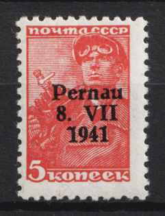 1941 5k Parnu (Pernau), German Occupation of Estonia, Germany (Mi. 5 I, CV $40, MNH)