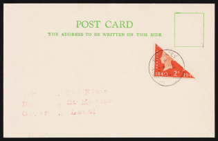 1940 (27 Dec) Guernsey, German Occupation, Germany, FDC Postcard from Guernsey franked with 2P (Mi. II, Bisect, Signed, CV $70)