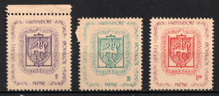1946 Seedorf, Hassendorf Inscription, Lithuania, Baltic DP Camp, Displaced Persons Camp (Wilhelm 1 A - 3 A, Full Set, CV $35, MNH)