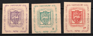 1946 Seedorf, Hassendorf Inscription, Lithuania, Baltic DP Camp, Displaced Persons Camp (Wilhelm 1 B - 3 B, Full Set, CV $35, MNH)