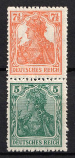 1919 Weimar Republic, Germany, Se-tenant, Zusammendrucke (Mi. S 3 ab, CV $30)