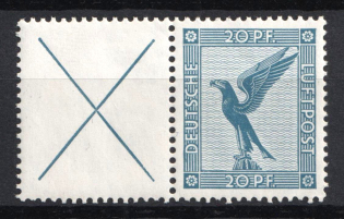 1931 Weimar Republic, Germany, Se-tenant, Zusammendrucke, Airmail (Mi. W 21.1, CV $50)