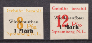 1946 Spremberg (Lower Lusatia), Germany Local Post (Mi. 17 B - 18 B, Full Set, Imperforate)