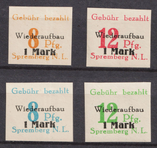 1946 Spremberg (Lower Lusatia), Germany Local Post (Mi. 19 B - 22 B, Full Sets, Unofficial Issues, Imperforate)