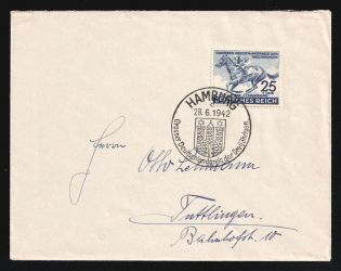1942 (28 Jun) Third Reich, Germany, Cover from Hamburg to Tuttlingen franked with 25pf (Mi. 814, Special Cancellation, CV $200)