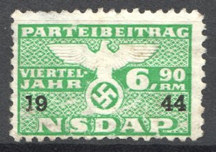 1944 Cinderella `NSDAP` Membership Fee 6.90 Rm