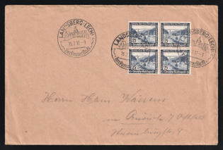 1937 (15 Feb) Third Reich, Germany, Cover from Landsberg am Lech franked with 4 x 25pf (Mi. 641, CV $300)